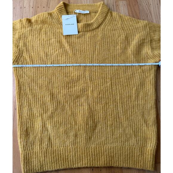 Everlane Cocoon Crew Alpaca Wool Blend Knit Golden Yellow Sweater Size S Casual - Picture 10 of 13